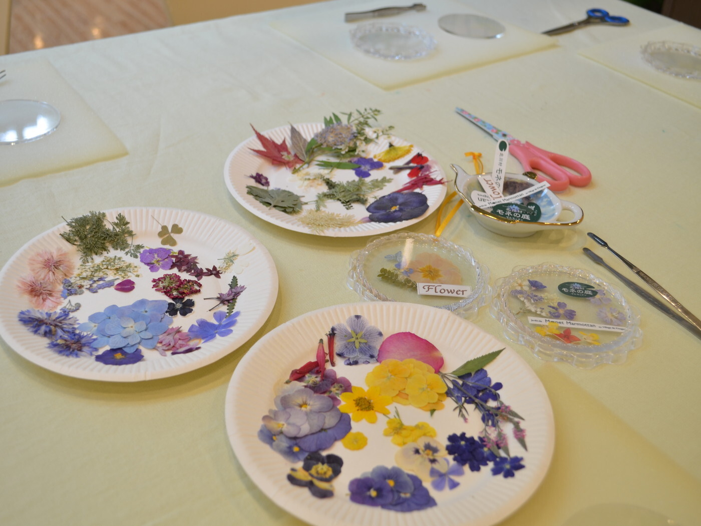 押し花クラフト（北川村「モネの庭」マルモッタン）