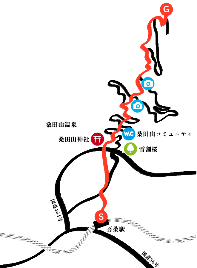 蟠蛇森ハイキングコースマップ