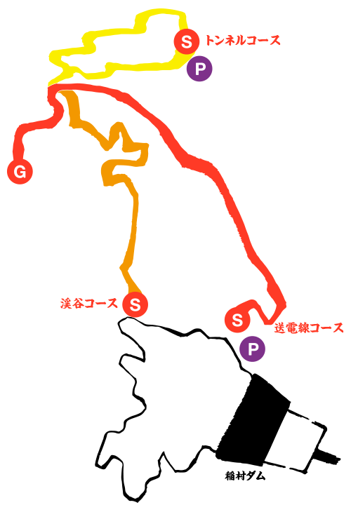 稲叢山ハイキングコースマップ