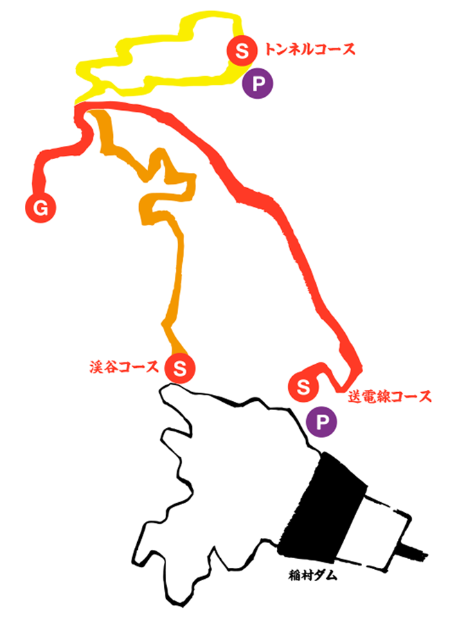 稲叢山ハイキングコースマップ