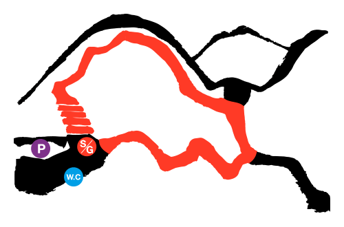 瓶ヶ森ハイキングコースマップ
