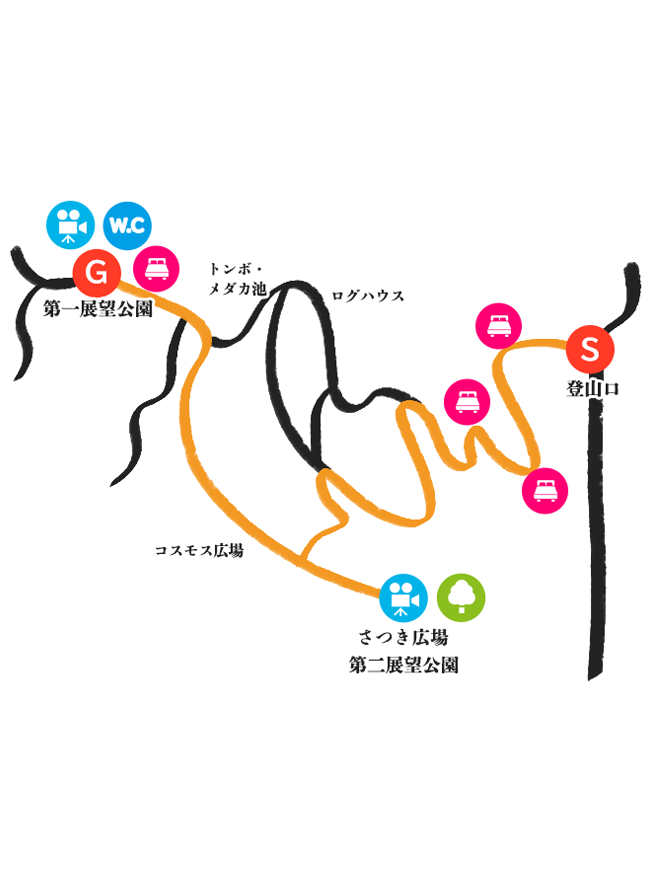 加茂山ハイキングコースマップ