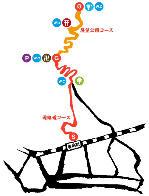 神峯山ハイキングコースマップ