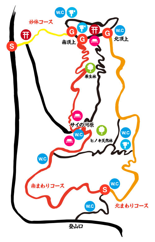 工石山ハイキングコースマップ