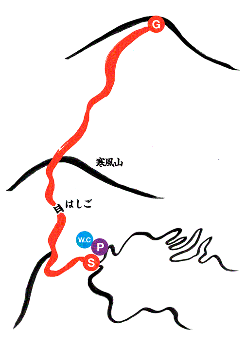 笹ヶ峰ハイキングコースマップ