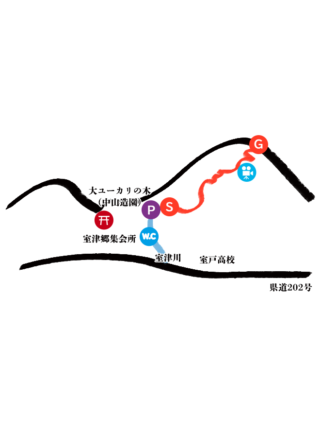 四十寺山ハイキングコースマップ
