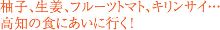 柚子、生姜、フルーツトマト、キリンサイ・・・高知の食にあいに行く！